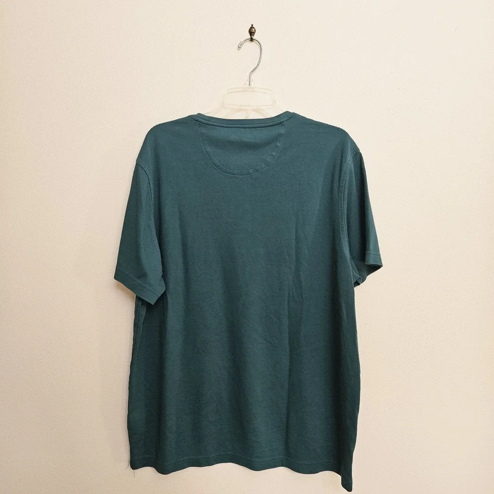 Tasso Elba Mens Teal Blue Turquoise Supima Cotton Blend Crewneck T-Shirt XL